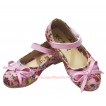 Light Pink Bow Summer Rainbow Flowers Slip On Kids Girl Mary Jane Shoes 008LightPink
